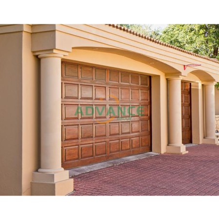 Solid Wood Sectional Overhead Garage Door, Custom Natural Timber Garage Door for Luxury Villa 2