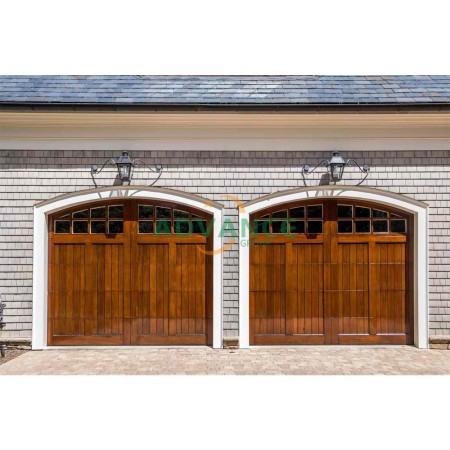Solid Wood Sectional Overhead Garage Door, Custom Natural Timber Garage Door for Luxury Villa 6