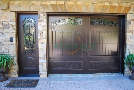 Custom Carved Aluminum Art Sectional Garage Door, Automatic Overhead Garage Door for Villa Residenti 1