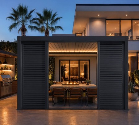 Aluminum slat privacy screen 1